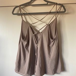 Lace up tie back tank